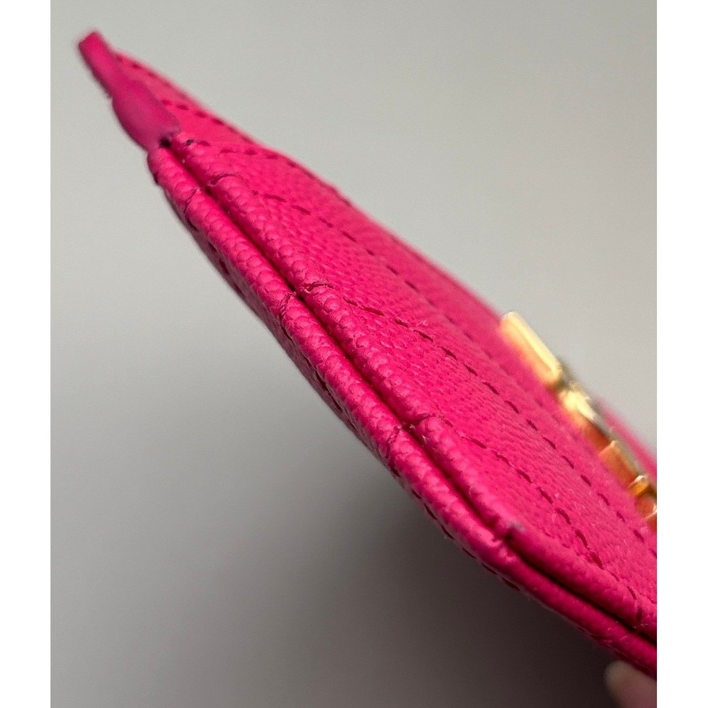 Saint Laurent YSL Monogram Quilted Leather Credit Card Case Shocking Pink - Picture 8 of 14